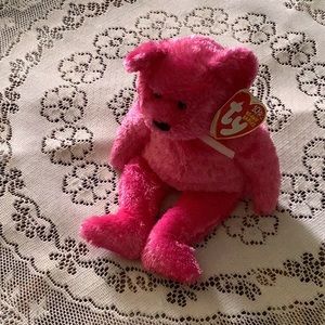 TY Sherbet bear pink hang tags on BD 4/2/2002 in excellent shape 💕